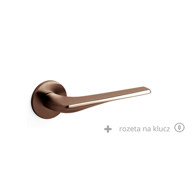 Klamka Olivari Twist miedź satyna + rozeta na klucz