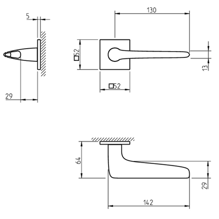 Klamka Tupai - 4164 Q 5S czarna