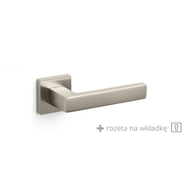 Klamka Olivari Planet Q nikiel satyna + rozeta na wkładkę 