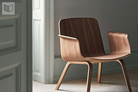 Krzesło Bolia Palm veneer lounge chair - dąb czarny