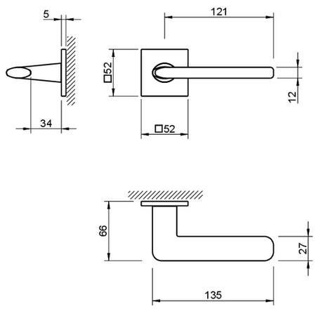 Klamka Tupai - 4165 5SQ/T3 chrom