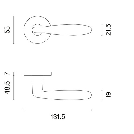 Klamka Aprile Verbena Slim R 7mm - czarna