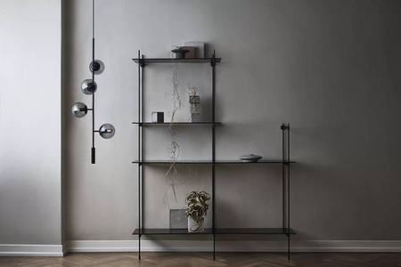 Półka Bolia Strap kombinacja Office 1 - dąb bielony/skóra