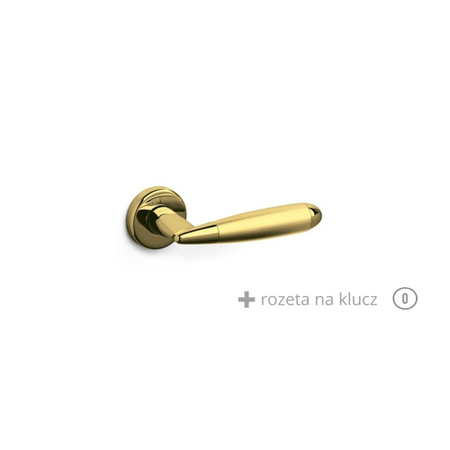 Klamka Olivari Aster złoty / złoty satyna + rozeta na klucz