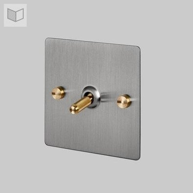 Przełącznik Buster+Punch 1G srebrny/złoty