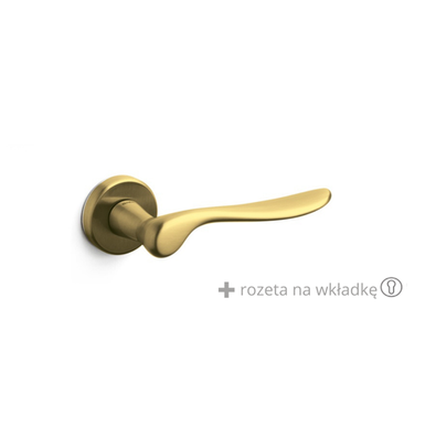 Klamka Olivari Orvieto złoty satyna + rozeta na wkładkę