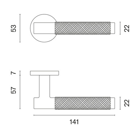 Klamka Aprile Molinia Slim R 7mm - czarna