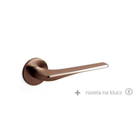 Klamka Olivari Twist miedź satyna + rozeta na klucz