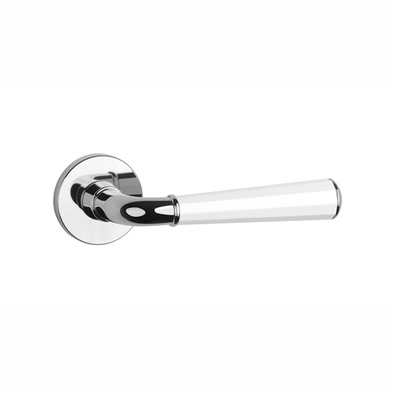 Klamka Aprile Marigold Slim R 7mm - chrom polerowany/biały