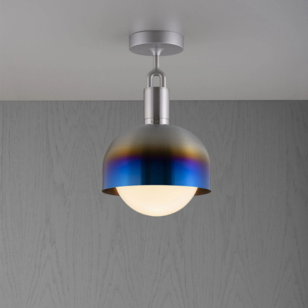 Lampa sufitowa Buster+Punch Forked Ceiling Shade Globe Opal Medium stalowy palony/opal
