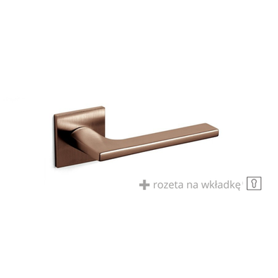 Klamka Olivari Lotus Q miedź satyna + rozeta na wkładkę