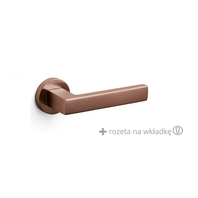 Klamka Olivari Planet miedź satyna + rozeta na wkładkę