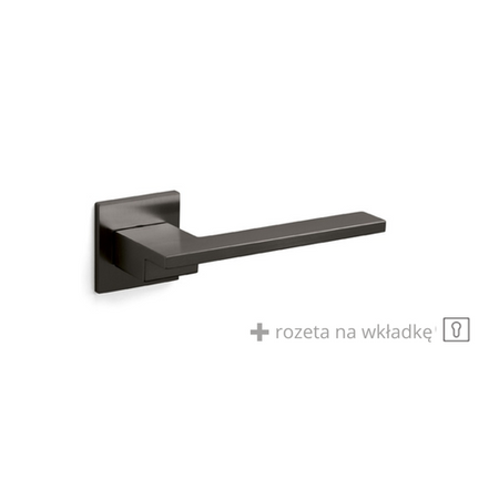 Klamka Olivari Living Q antracyt satyna + rozeta na wkładkę 