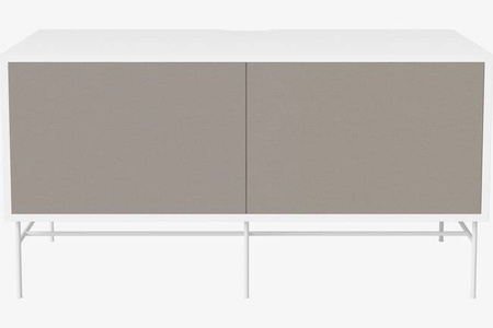 Szafka Case HiFi Furniture with base, średnia 48 cm nogi biała stal - biały/szary