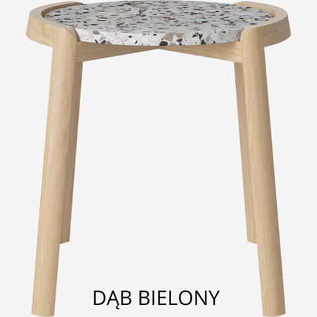 Stolik kawowy Bolia Mix Coffee table Ø46cm - biały terazzo