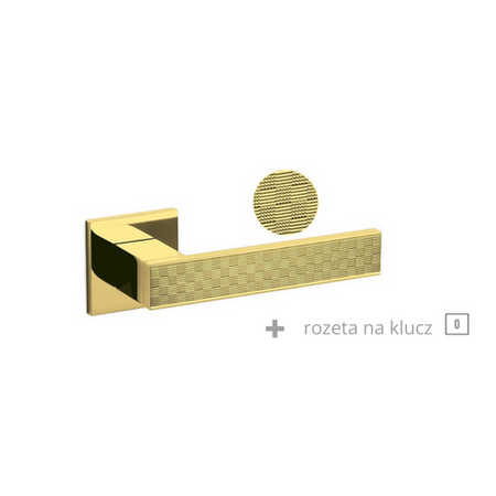 Klamka Olivari Diana Damier złoty + rozeta na klucz