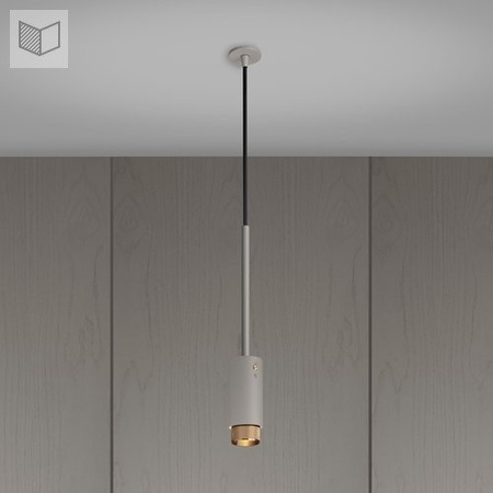 Lampa wisząca Buster + Punch Exhaust linear szary/złoty