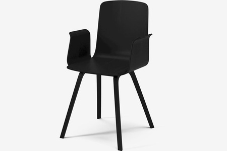 Krzesło Bolia Palm veneer dining chair with armrest - dąb czarny