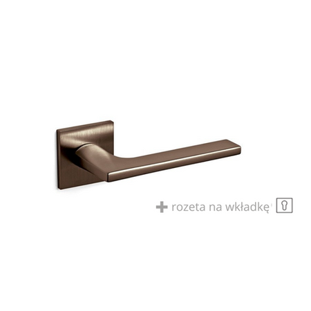Klamka Olivari Lotus Q brąz satyna + rozeta na wkładkę 