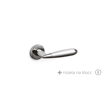 Klamka Olivari Aster chrom / chrom satyna + rozeta na klucz