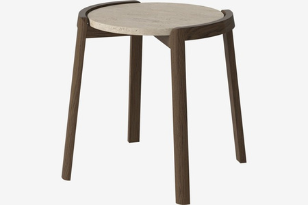 Stolik kawowy Bolia Mix Coffee table Ø46cm - beżowy travertine