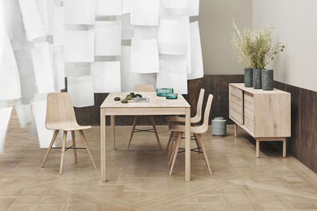 Krzesło Bolia Beaver dining chair - czarny laminat/dąb bielony olejowany