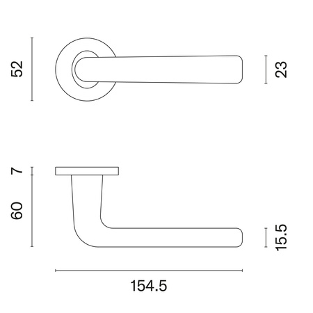 Klamka Aprile Tulipa Slim R 7mm - złota