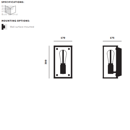Kinkiet Buster+Punch Caged Wall 1.0 M - czarny marmur