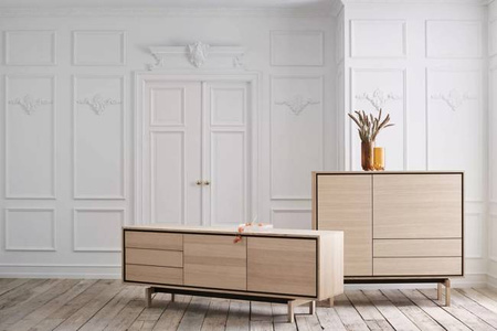 Komoda Bolia Floow sideboard small - biały/dąb