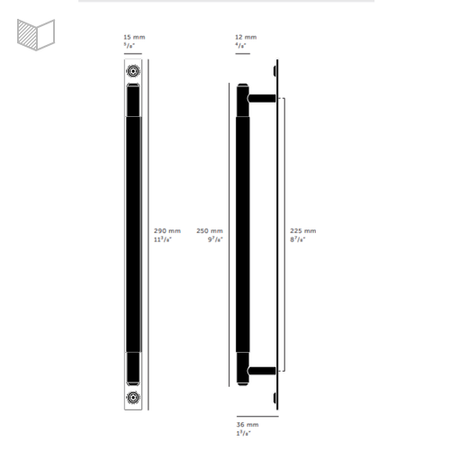 Uchwyt meblowy Buster+Punch Pull Bar Plate Linear - złoty M-29cm