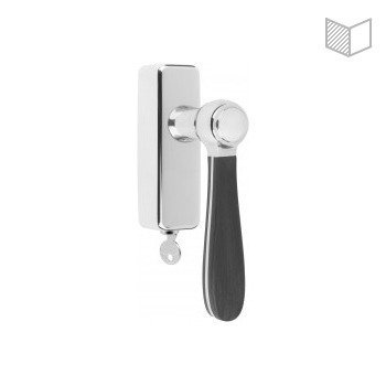 Klamka okienna Formani LZ100-DKLOCK-O polerowana stal nierdzewna/czarny satyna