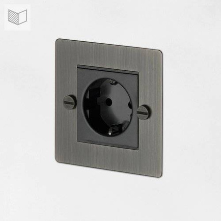 Gniazdo wtykowe Buster+Punch 1G Euro Socket brązowe