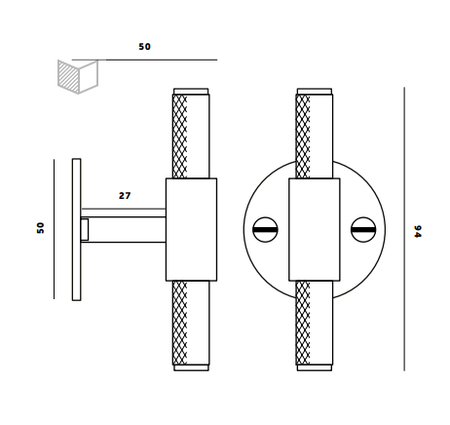 Uchwyt meblowy Buster+Punch T-BAR plate - czarny