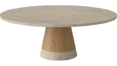 Stolik kawowy Bolia Piro Coffee Table Ø90cm dąb / trawertyn
