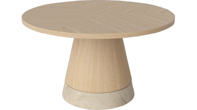 Stolik kawowy Bolia Piro Coffee Table Ø60cm dąb bielony fornir / trawertyn
