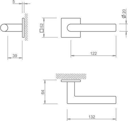 Klamka Tupai - 4002 5SQ/T1 czarny