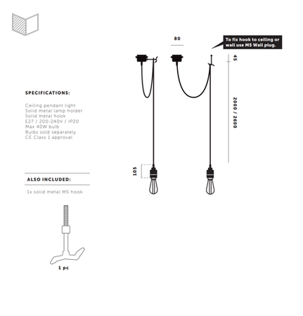 Lampa wisząca Buster + Punch Hooked 1.0 Nude brązowa