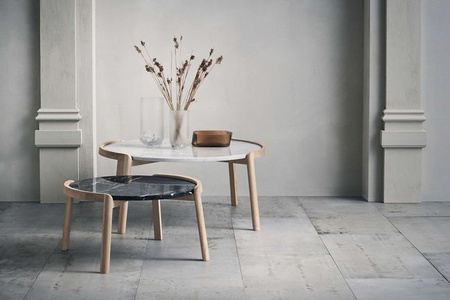 Stolik kawowy Bolia Mix Coffee table Ø46cm - beżowy travertine