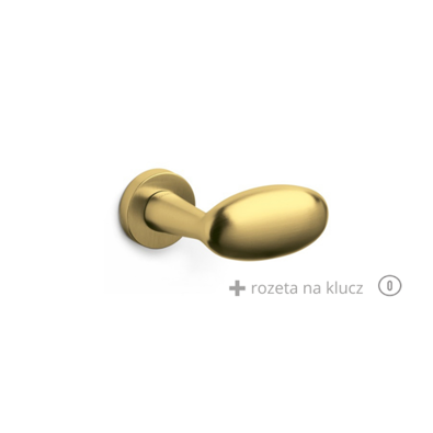 Klamka Olivari Blindo złoty satyna + rozeta na klucz