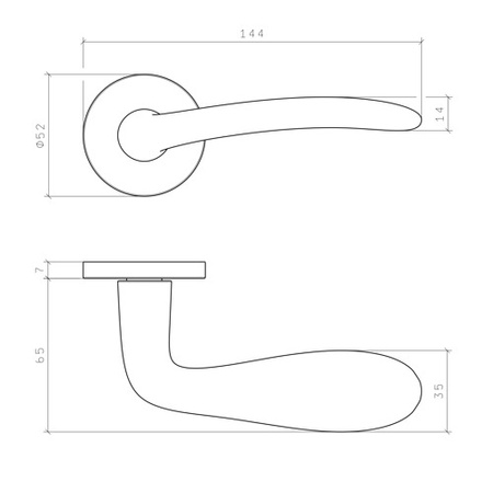 Klamka Aprile Ambrosia Slim 7mm - złoty mat