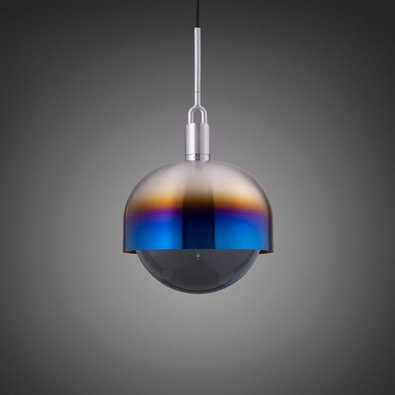 Lampa wisząca Buster+Punch Forked Pendant Shade Globe Smoked Large stalowy palony/przydymiony