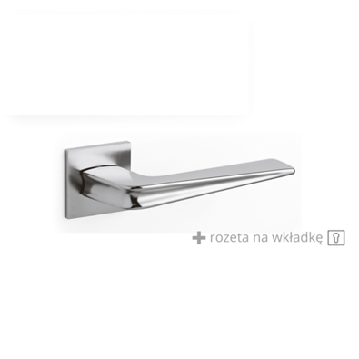 Klamka Olivari Chevron chrom satyna + rozeta na wkładkę