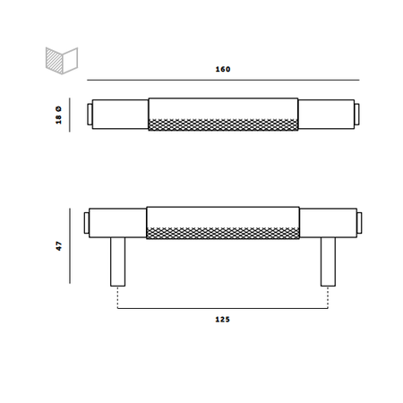 Uchwyt meblowy Buster+Punch Pull Bar Cross - brąz S-16cm