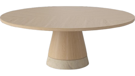 Stolik kawowy Bolia Piro Coffee Table Ø90cm dąb bielony fornir / trawertyn