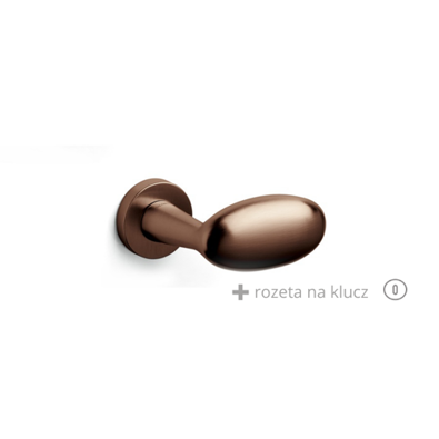 Klamka Olivari Blindo miedź satyna + rozeta na klucz