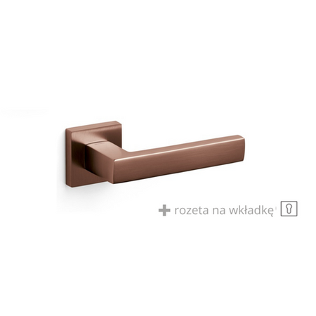 Klamka Olivari Planet Q miedź satyna + rozeta na wkładkę 