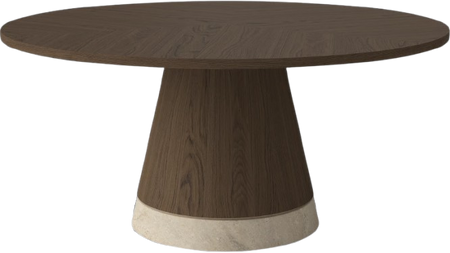 Stolik kawowy Bolia Piro Coffee Table Ø90cm ciemny dąb fornir / trawertyn