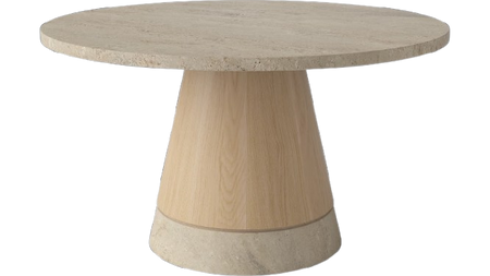 Stolik kawowy Bolia Piro Coffee Table Ø60cm dąb bielony / trawertyn