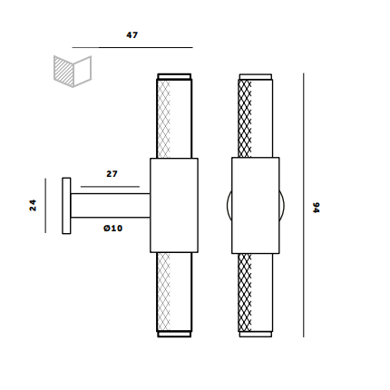Uchwyt meblowy Buster+Punch T-BAR cross - złoty