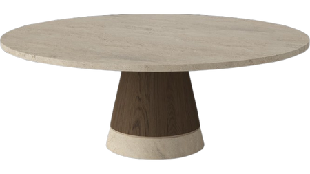 Stolik kawowy Bolia Piro Coffee Table Ø90cm ciemny dąb / trawertyn